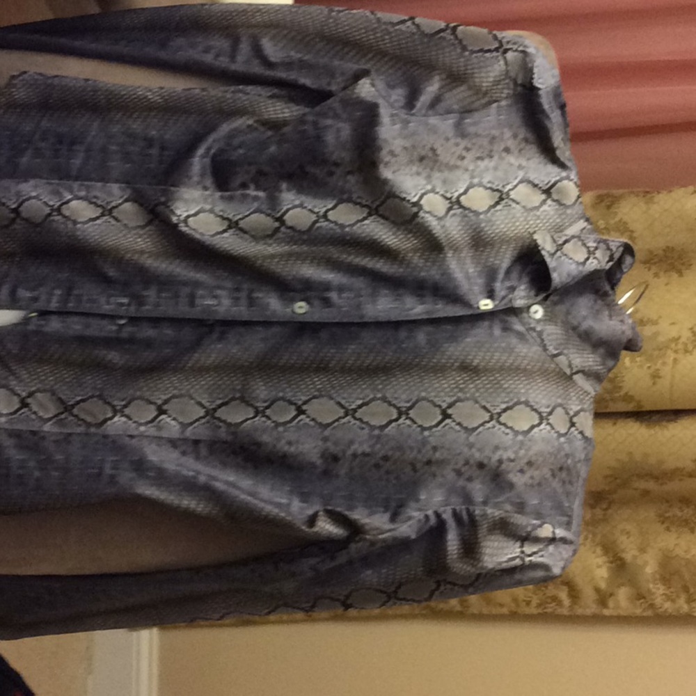 Snake Skin Button Down Blouse - image 1